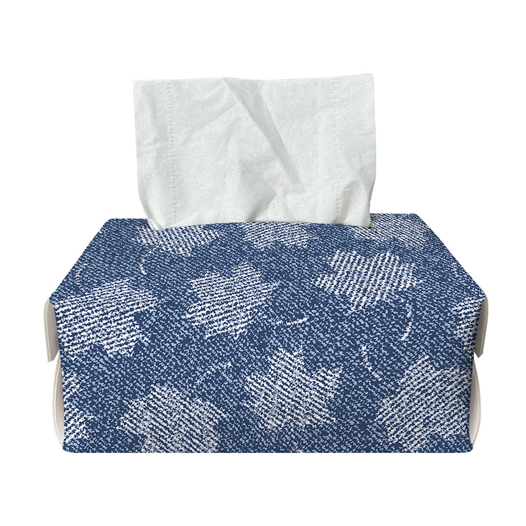 Maple Leaf Denim Jeans Pattern Print Rectangle Tissue Box Cover