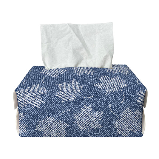Maple Leaf Denim Jeans Pattern Print Rectangle Tissue Box Cover