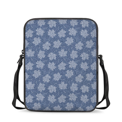 Maple Leaf Denim Jeans Pattern Print Rectangular Crossbody Bag