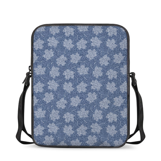 Maple Leaf Denim Jeans Pattern Print Rectangular Crossbody Bag