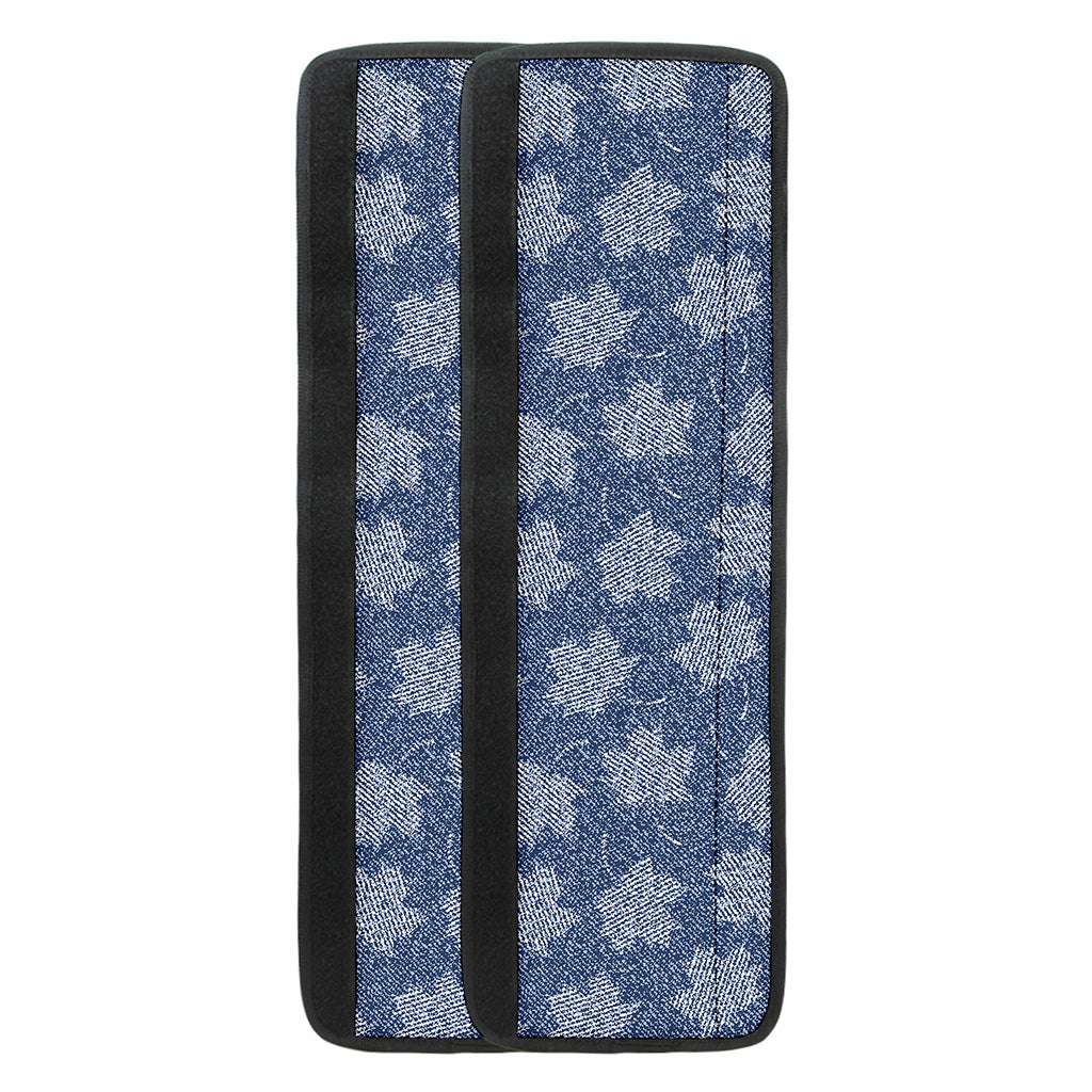 Maple Leaf Denim Jeans Pattern Print Refrigerator Handle Covers