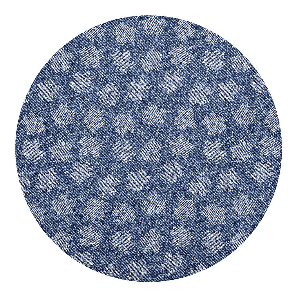 Maple Leaf Denim Jeans Pattern Print Round Blanket