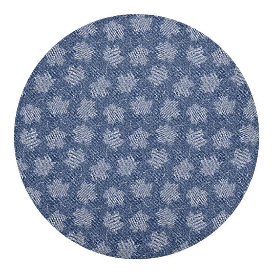Maple Leaf Denim Jeans Pattern Print Round Blanket