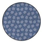Maple Leaf Denim Jeans Pattern Print Round Floor Mat