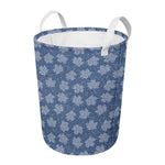 Maple Leaf Denim Jeans Pattern Print Round Laundry Basket