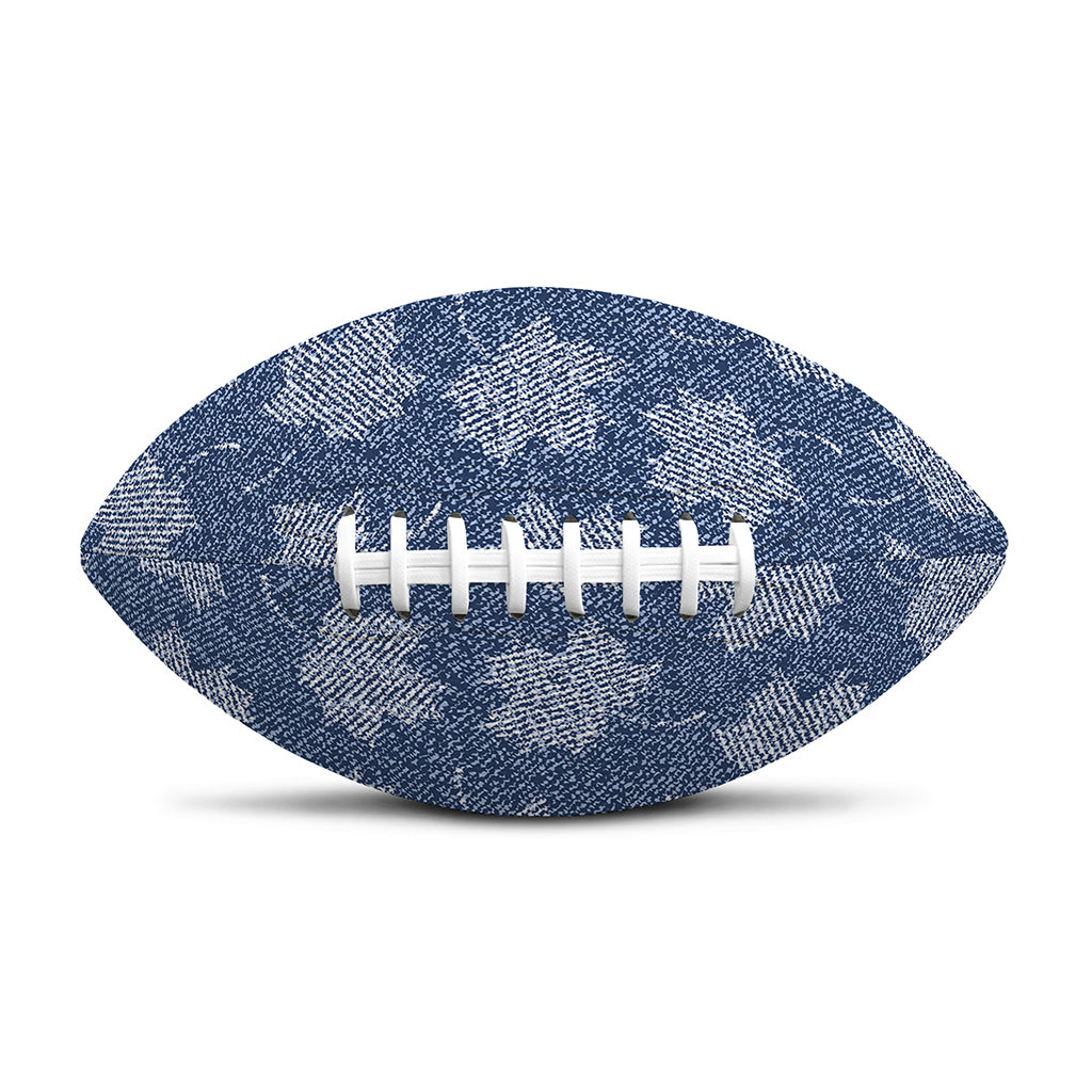 Maple Leaf Denim Jeans Pattern Print Rugby Ball