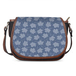 Maple Leaf Denim Jeans Pattern Print Saddle Bag