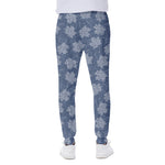 Maple Leaf Denim Jeans Pattern Print Scuba Joggers