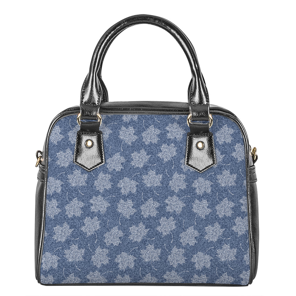 Maple Leaf Denim Jeans Pattern Print Shoulder Handbag