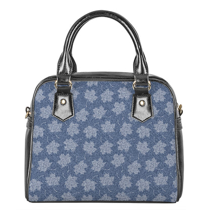 Maple Leaf Denim Jeans Pattern Print Shoulder Handbag
