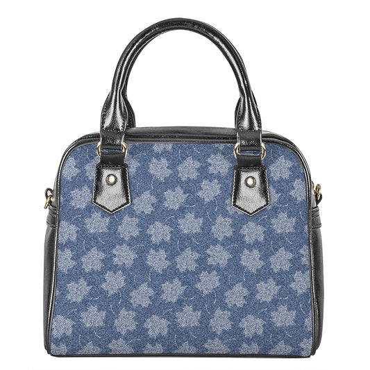 Maple Leaf Denim Jeans Pattern Print Shoulder Handbag