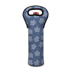 Maple Leaf Denim Jeans Pattern Print Single Neoprene Wine Tote