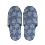 Maple Leaf Denim Jeans Pattern Print Slippers