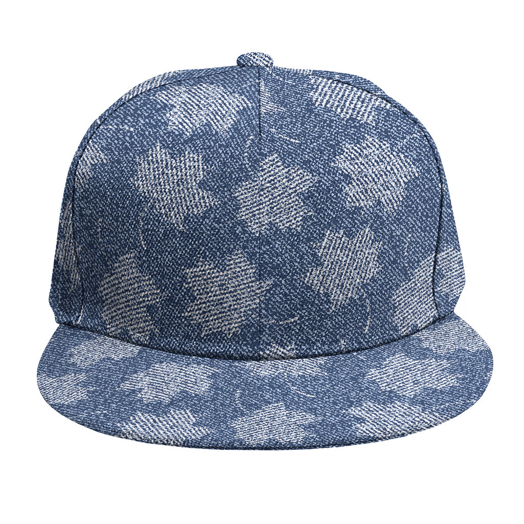 Maple Leaf Denim Jeans Pattern Print Snapback Cap