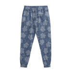 Maple Leaf Denim Jeans Pattern Print Sweatpants