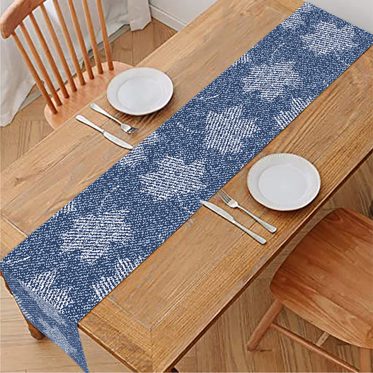 Maple Leaf Denim Jeans Pattern Print Table Runner