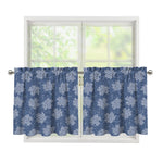 Maple Leaf Denim Jeans Pattern Print Tier Curtains