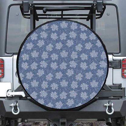 Maple Leaf Denim Jeans Pattern Print Tire Cover