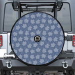 Maple Leaf Denim Jeans Pattern Print Tire Cover With Camera Hole