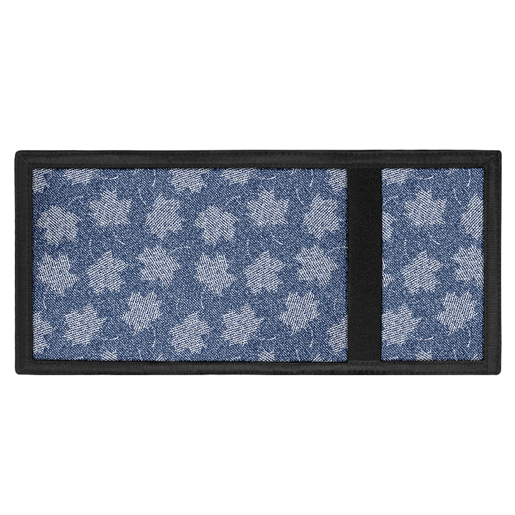 Maple Leaf Denim Jeans Pattern Print Trifold Wallet
