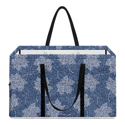Maple Leaf Denim Jeans Pattern Print Utility Tote Bag