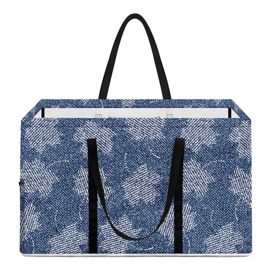 Maple Leaf Denim Jeans Pattern Print Utility Tote Bag