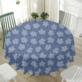 Maple Leaf Denim Jeans Pattern Print Waterproof Round Tablecloth