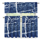 Marble Denim Jeans Pattern Print 3 Piece Kitchen Curtains