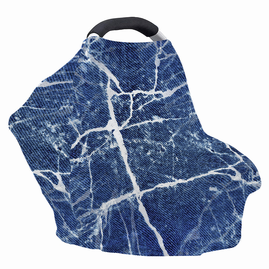 Marble Denim Jeans Pattern Print Baby Seat Cover