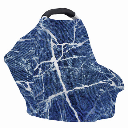 Marble Denim Jeans Pattern Print Baby Seat Cover