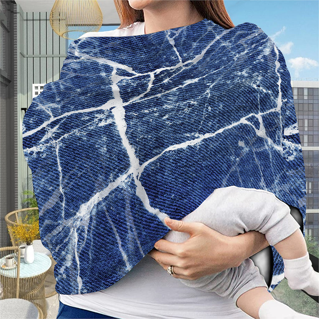 Marble Denim Jeans Pattern Print Baby Seat Cover