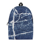 Marble Denim Jeans Pattern Print Backpack