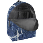 Marble Denim Jeans Pattern Print Backpack