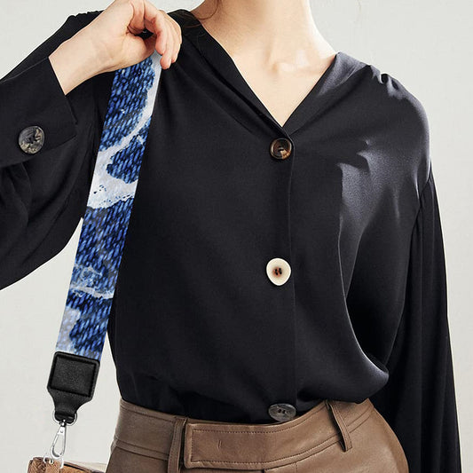 Marble Denim Jeans Pattern Print Bag Strap
