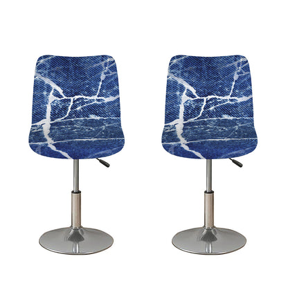 Marble Denim Jeans Pattern Print Bar Stool Covers