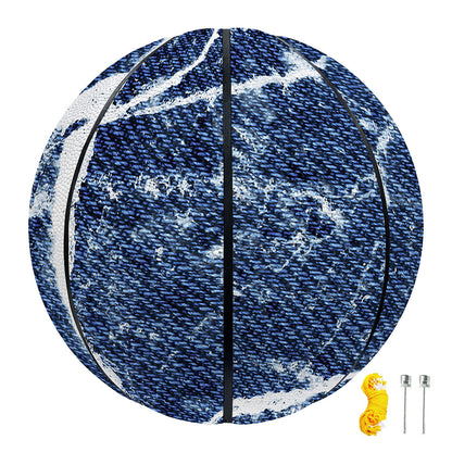 Marble Denim Jeans Pattern Print Basketball