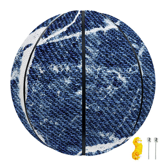 Marble Denim Jeans Pattern Print Basketball