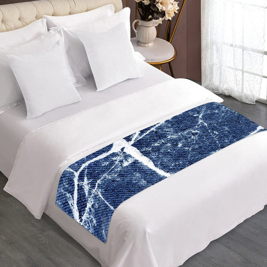 Marble Denim Jeans Pattern Print Bed Runner