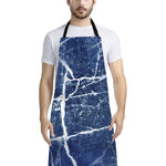 Marble Denim Jeans Pattern Print Bib Apron With Pocket