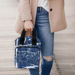 Marble Denim Jeans Pattern Print Bible Tote Bag
