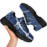 Marble Denim Jeans Pattern Print Black Chunky Shoes