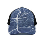 Marble Denim Jeans Pattern Print Black Mesh Trucker Cap