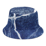 Marble Denim Jeans Pattern Print Bucket Hat