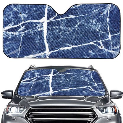 Marble Denim Jeans Pattern Print Car Windshield Sun Shade