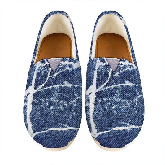 Marble Denim Jeans Pattern Print Casual Shoes
