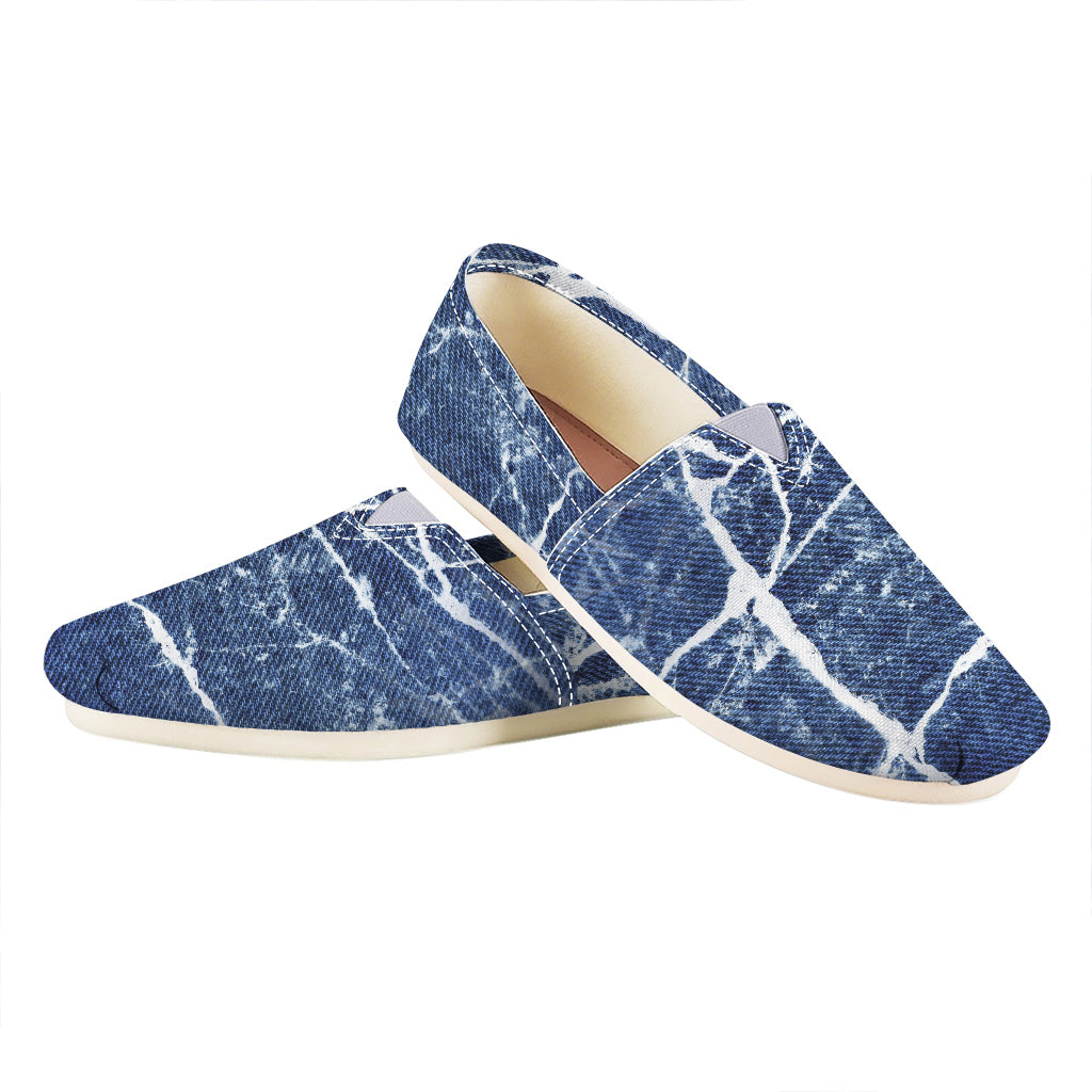 Marble Denim Jeans Pattern Print Casual Shoes