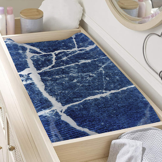 Marble Denim Jeans Pattern Print Changing Pad Cover