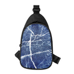 Marble Denim Jeans Pattern Print Chest Bag