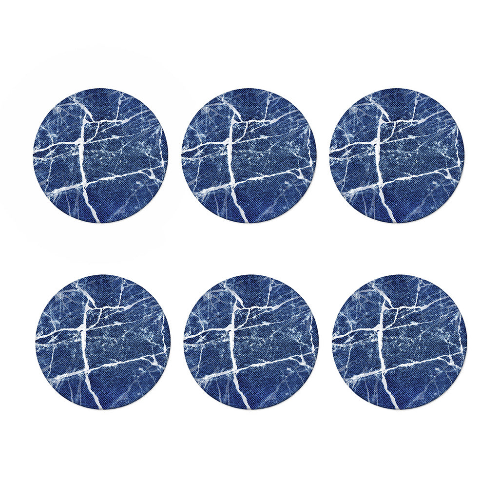 Marble Denim Jeans Pattern Print Coaster Set