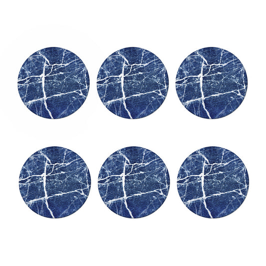 Marble Denim Jeans Pattern Print Coaster Set